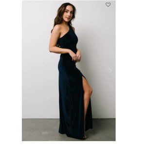 Baltic Born 'Tatiana' One Shoulder Velvet Dress Blue Size Lg - NEW W/Tags!